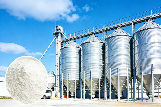 Starch mill storage silo system
