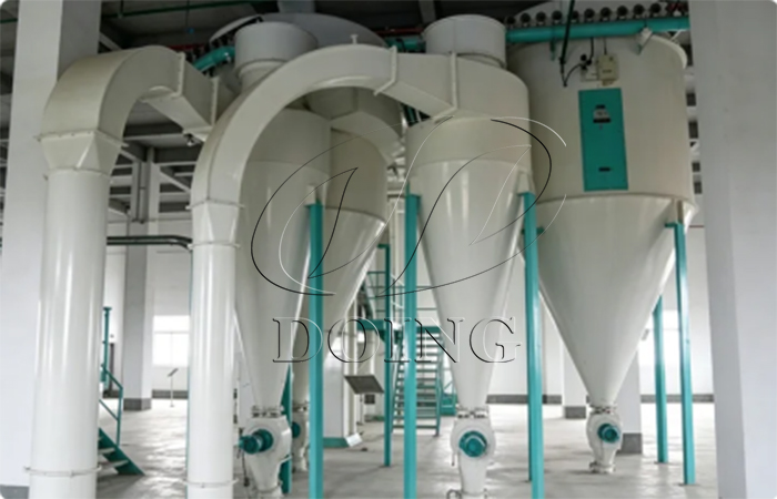 cyclone dust collector for grain silo