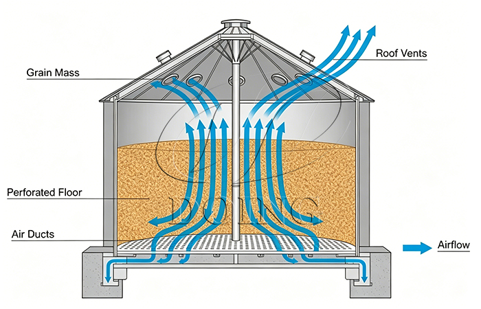 grain depot aeration control unit