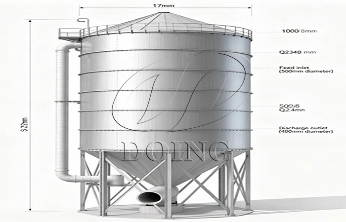 welded steel silo for grain storage terminal