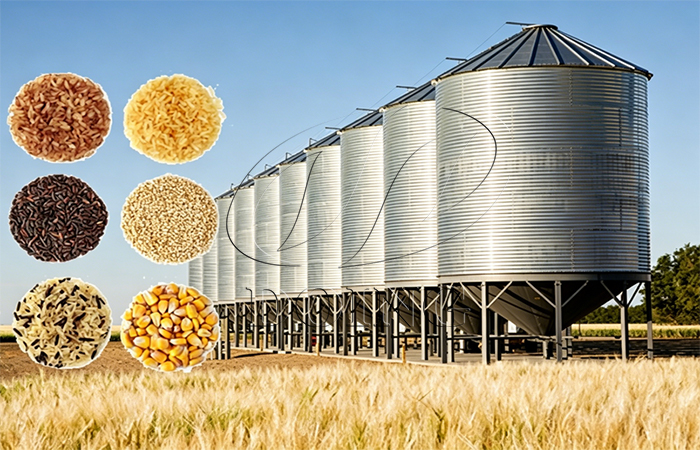 silos for different grain types