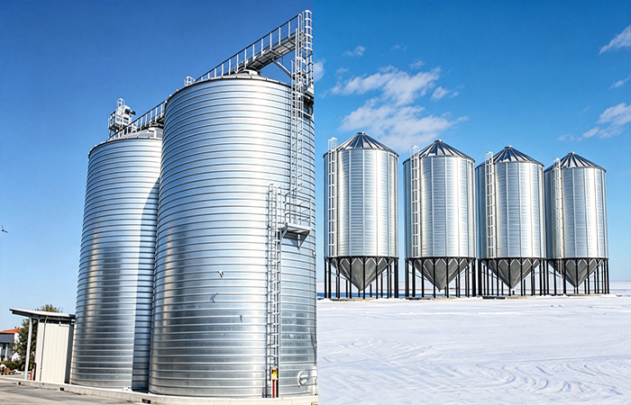 flat-bottom grain silos